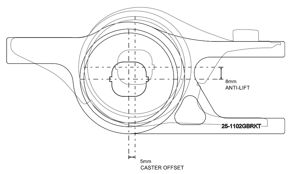 Powerflex - Honda Civic FL5 Type-R Front Wishbone Rear Bushings - Caster Offset & Anti-Lift - PFF25-1102G