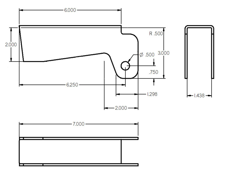 Ridetech 3-sided Upper Shock Bracket - 90000011 - detail view