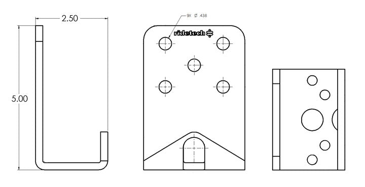 Ridetech Bolt-On Under Frame Bracket Black Powdercoat - 90000033 - detail view