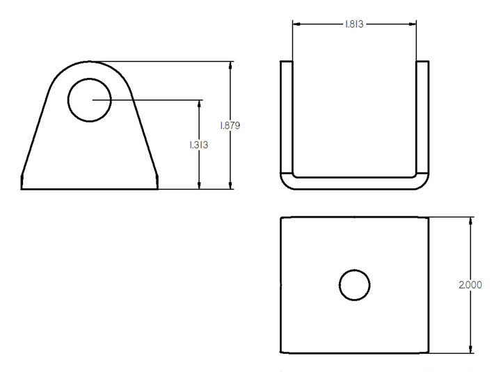 Ridetech Rod End Bracket 1-3/4 Wide - 90000075 - detail view