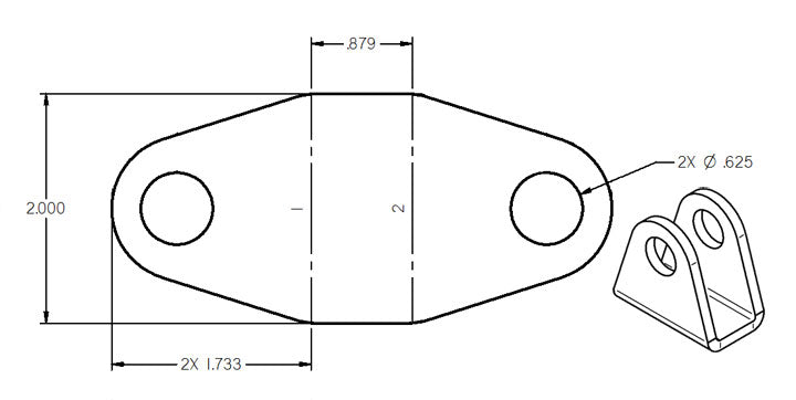 Ridetech Rod End Bracket .87 Wide - 90000076 - detail view
