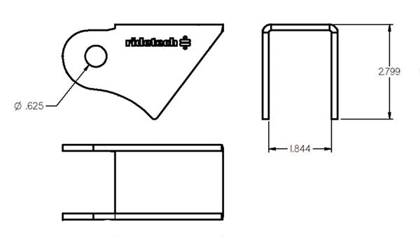 Ridetech Tri Link Frame Rod End Bracket 1-3/4in Wide - 90000161 - detail view
