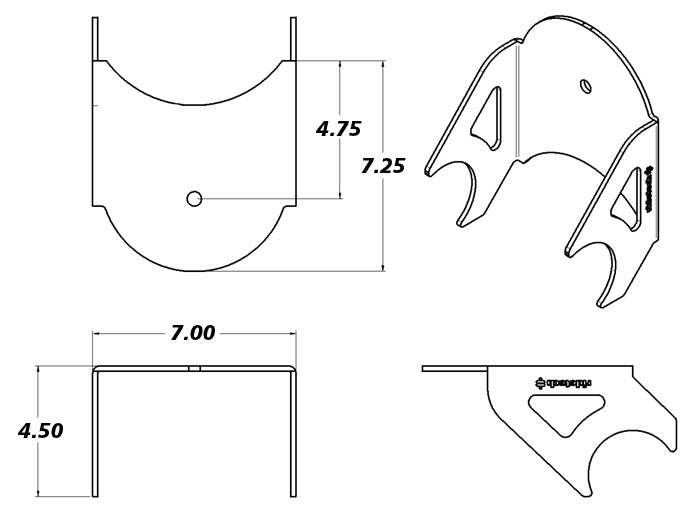 Ridetech Dropped Lower Weld-On Air Spring Axle Bracket (Uncoated) - 90000431 - detail view