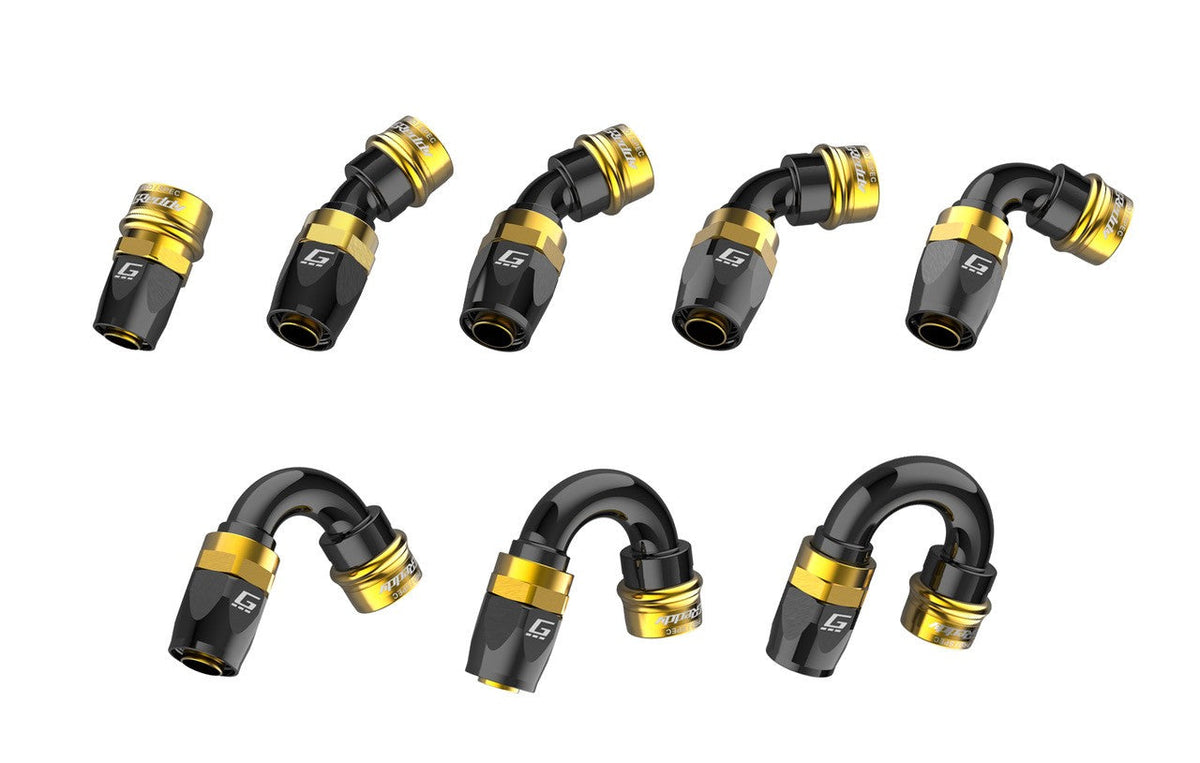 GReddy - GReddy PRO/SPEC -06 Quick-Release Swivel Hose End(s) - Black / Gold anodized - 12860612