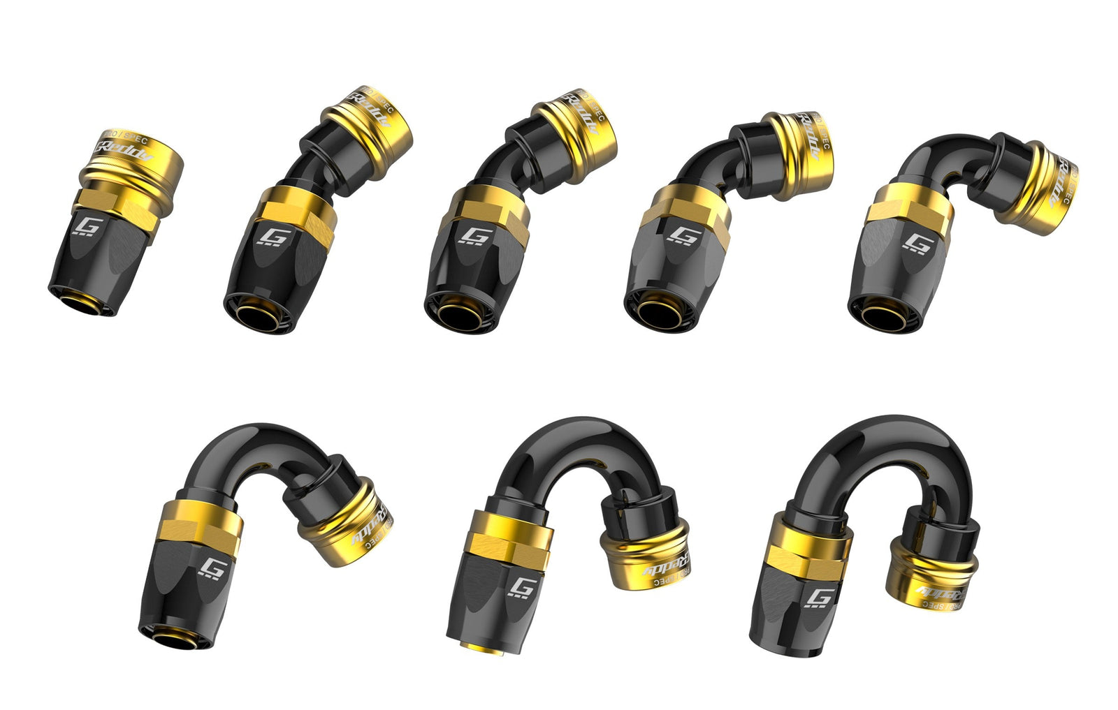 GReddy - GReddy PRO/SPEC -08 Quick-Release Swivel Hose End(s) - Black / Gold anodized - 12870800