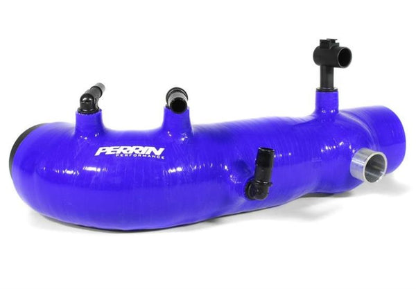 Perrin 02-07 Subaru WRX / 04-21 STi Blue Turbo Inlet Hose - PSP-INT-401BL for 2008-2021 Subaru WRX STI - front view
