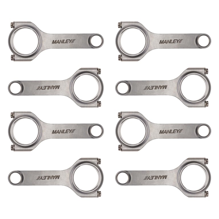 Manley Chevrolet LS 6.125 Length H Tuff Series Connecting Rod Set w/ ARP 2000 Bolts - 15051R-8