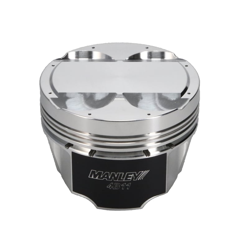 Manley Mitsubishi 4B11 86.5mm Bore 9.0:1 CR -5cc Dish Turbo Tuff Piston Set w/ Rings - 614205CE-4