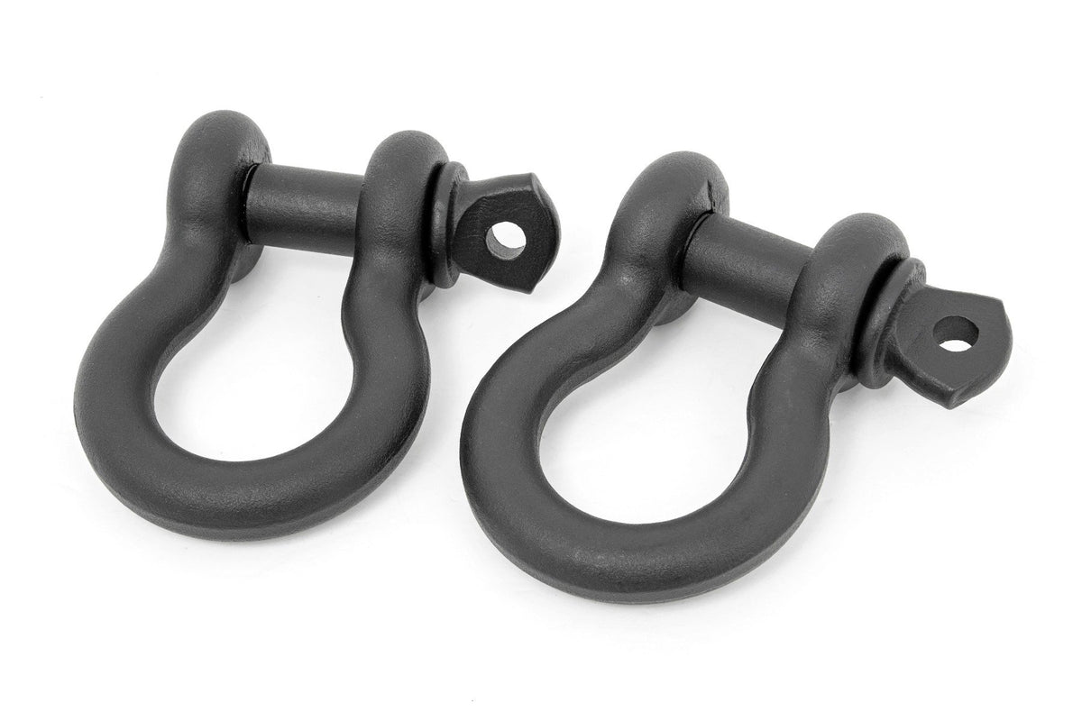 D Ring Shackles | Cast | 3/4&quot; Pin | Pair | Black
