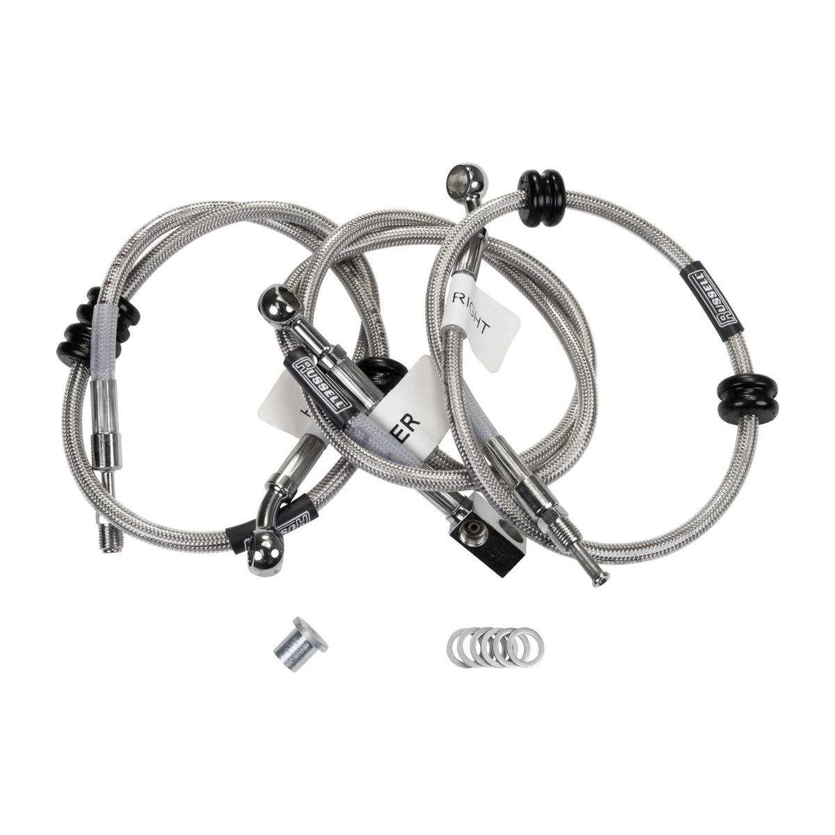 Russell 04-06 Kawasaki KFX700 ATV +3in Cycleflex Sport ATV Brake Hose Kit - Front - R09404