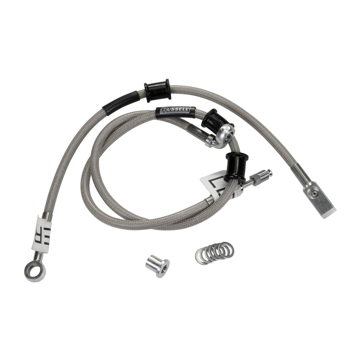 Russell 04-06 Yamaha Rhino 450/660 +3in Cycleflex Sport ATV Brake Hose Kit - Front - R09431