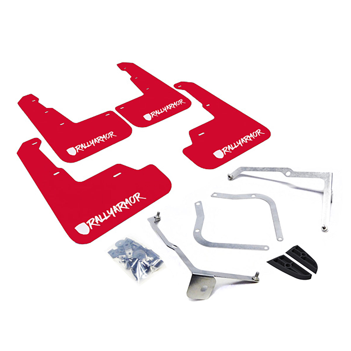 Rally Armor 15-21 Subaru WRX &amp; STI Red Mud Flap White Altered Font Logo - MF32-UR-RD/WH-X for 2015-2021 Subaru WRX - fron