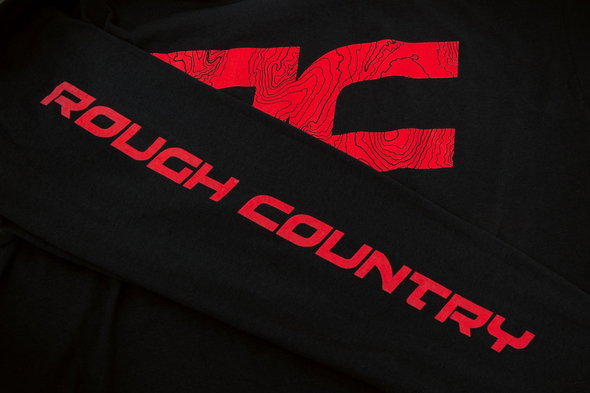 Rough Country Long Sleeve - RC Tread Sleeve - Black- SM - 84099SM by Rough Country - angle view