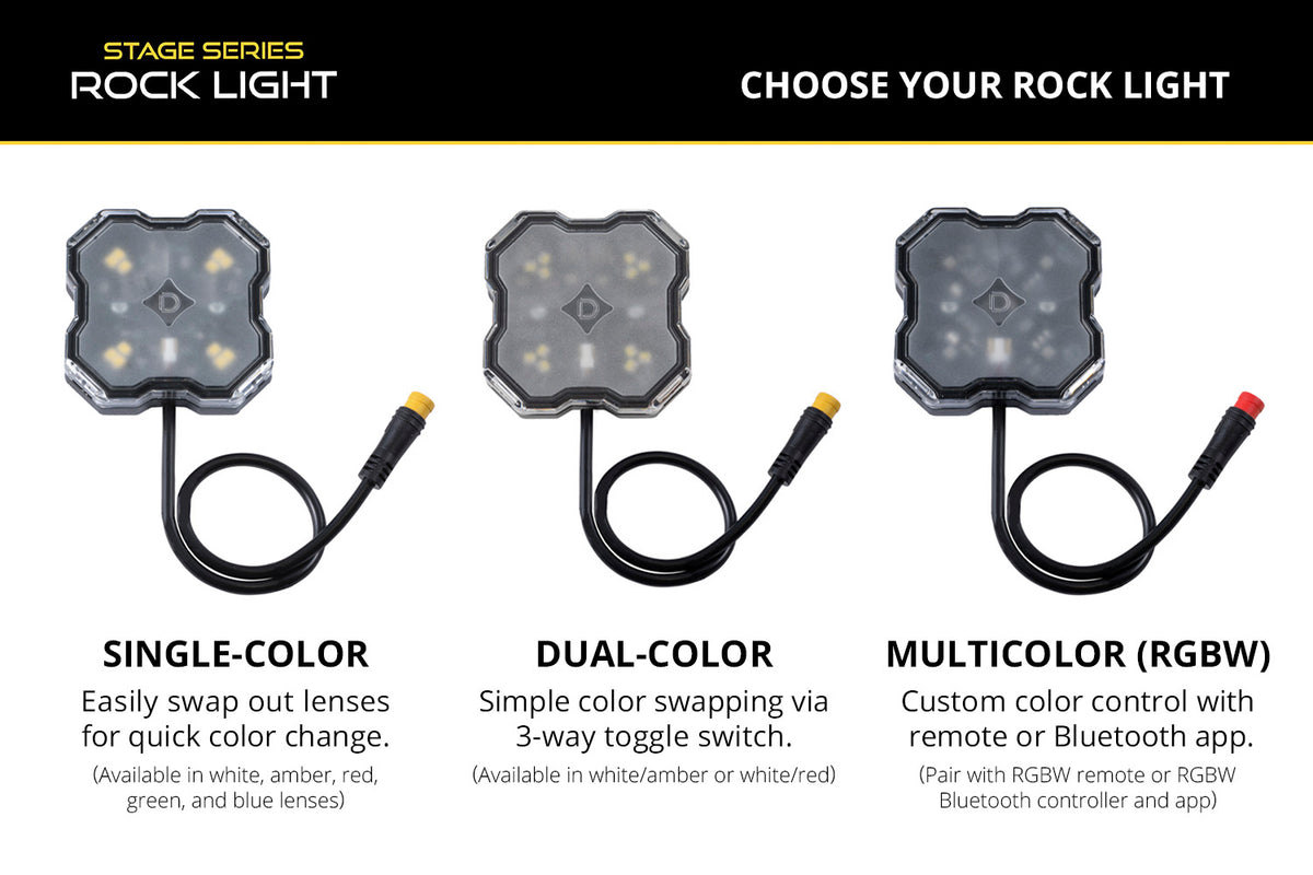Diode Dynamics Rock Light - Amber/White - M8 Magnet 8-Pack - DD8757 - DD8757
