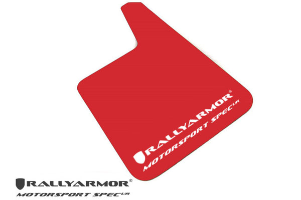 Rally Armor Universal Fit (No Hardware) Motorsport Spec Red UR Mud Flap w/ White Logo - MF20-MSUR-RD/WH by Rally Armor - fron