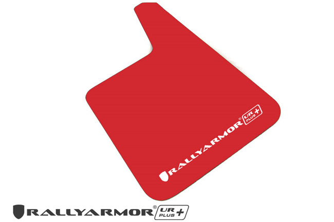 Rally Armor Universal Fit (No Hardware) UR Plus Black UR Mud Flap w/ Red Logo - MF20-URP-BLK/RD