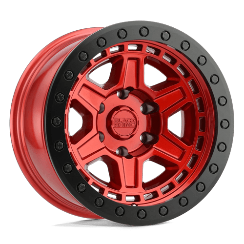 Black Rhino Hard Alloys Reno 17X9 5X127 -18MM Candy Red W/ Black Ring & Bolt