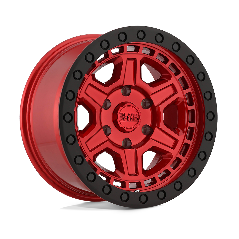 Black Rhino Hard Alloys Reno 17X9 6X139.7 +0MM Candy Red W/ Black Ring & Bolt