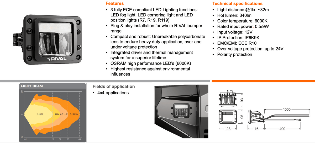 Rival Premium 3-Function LED Lights (Set of 2) - 2d.0081.1