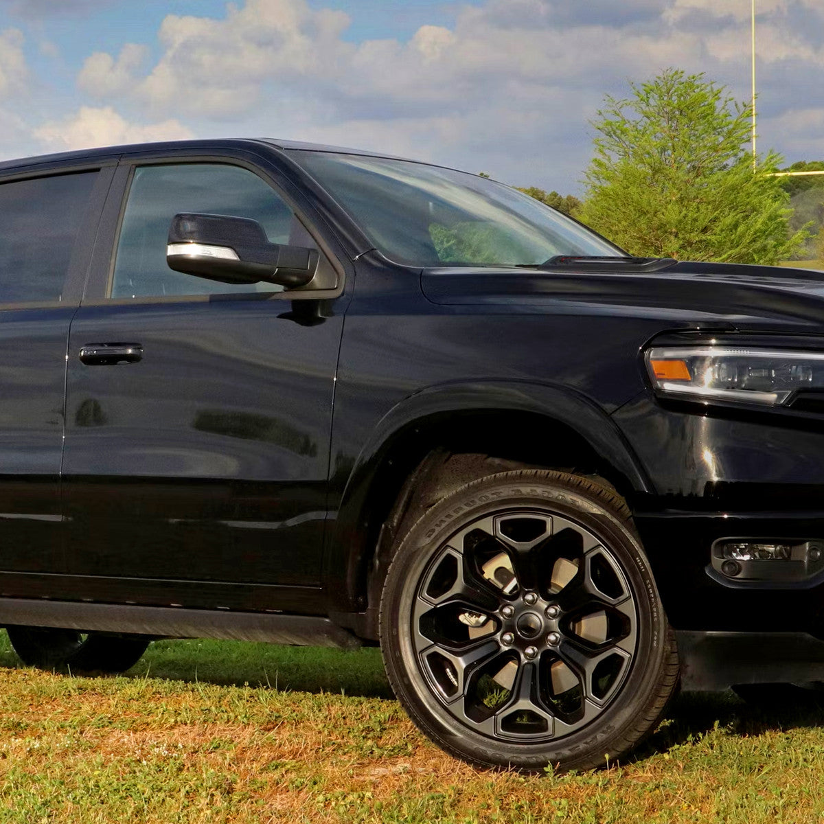 Spec-D Tuning - 2019-2024 Dodge RAM 1500 Black Power Adjustable, Manual Fold, BSD & Heated Side Mirror w/ LED Puddle and Turn Signal Light - Passenger Side Only - RMV-RAM1915HP-FS-R