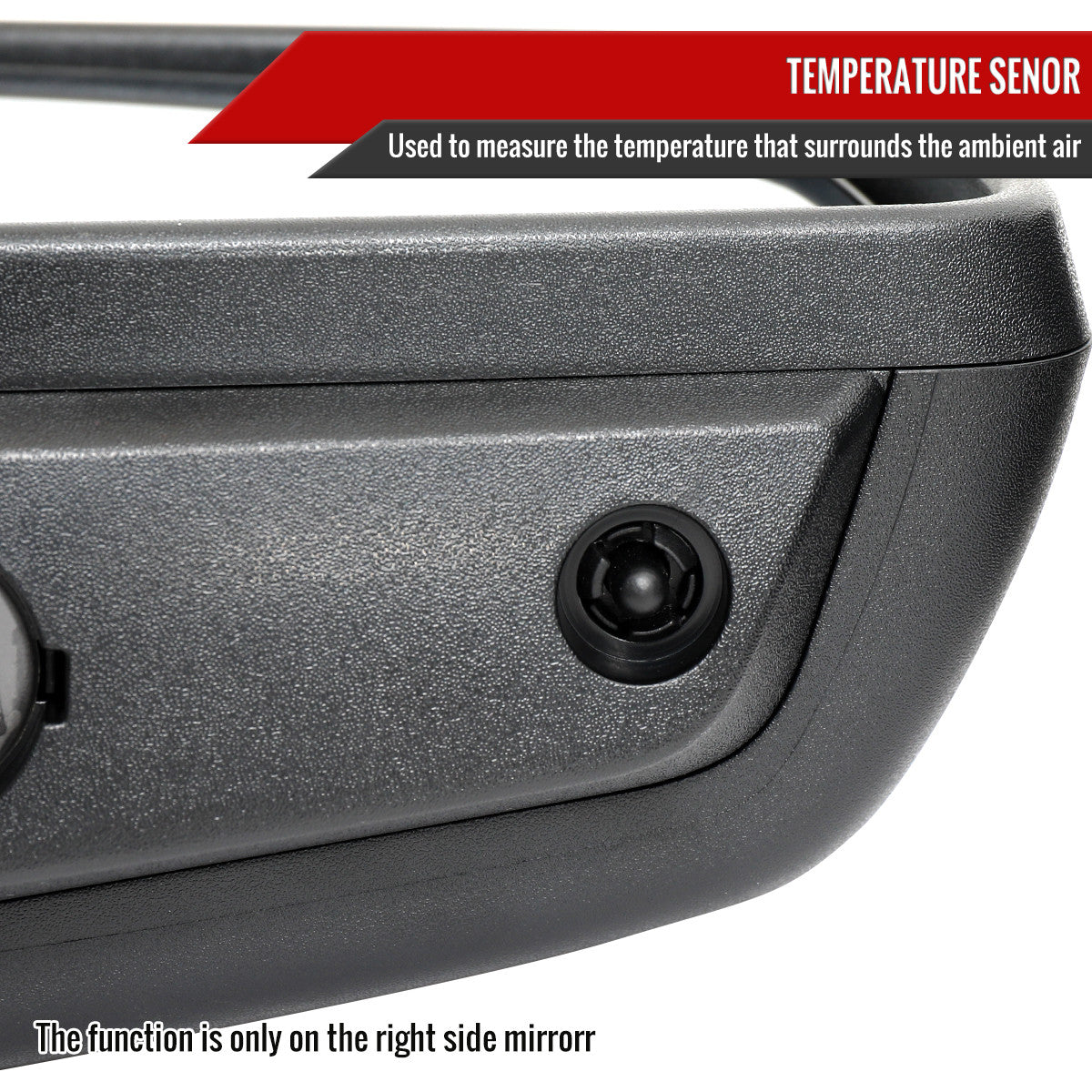 Spec-D Tuning - 2019-2026 GMC Sierra 1500 Chrome Power Adjustable, Manual Fold, BSD & Heated Side Mirror w/ LED Puddle and Turn Signal Light - Passenger Side Only - RMV-SIE1915CHP-FS-R
