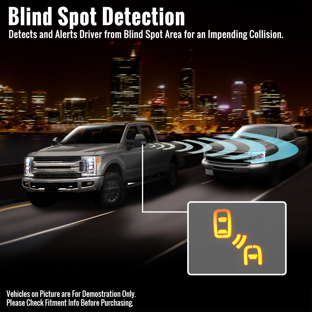 Spec-D Tuning - 2019-2026 GMC Sierra 1500 Black Power Adjustable, Manual Fold, BSD & Heated Side Mirror w/ LED Puddle and Auxiliary Light - Driver Side Only - RMV-SIE1915HP-FS-L