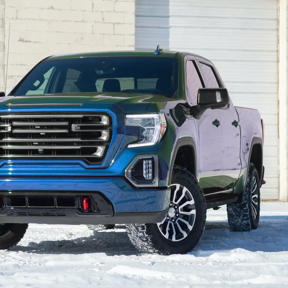 Spec-D Tuning - 2019-2026 GMC Sierra 1500 Black Power Adjustable, Manual Fold, BSD & Heated Side Mirror w/ LED Puddle and Auxiliary Light - Driver Side Only - RMV-SIE1915HP-FS-L