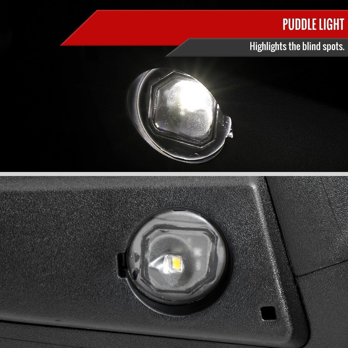 Spec-D Tuning - 2019-2026 GMC Sierra 1500 Black Power Adjustable, Auto-Fold, BSD & Heated Side Mirror w/ LED Puddle and Auxiliary Light - Driver Side Only - RMV-SIE1915HPATL-FS
