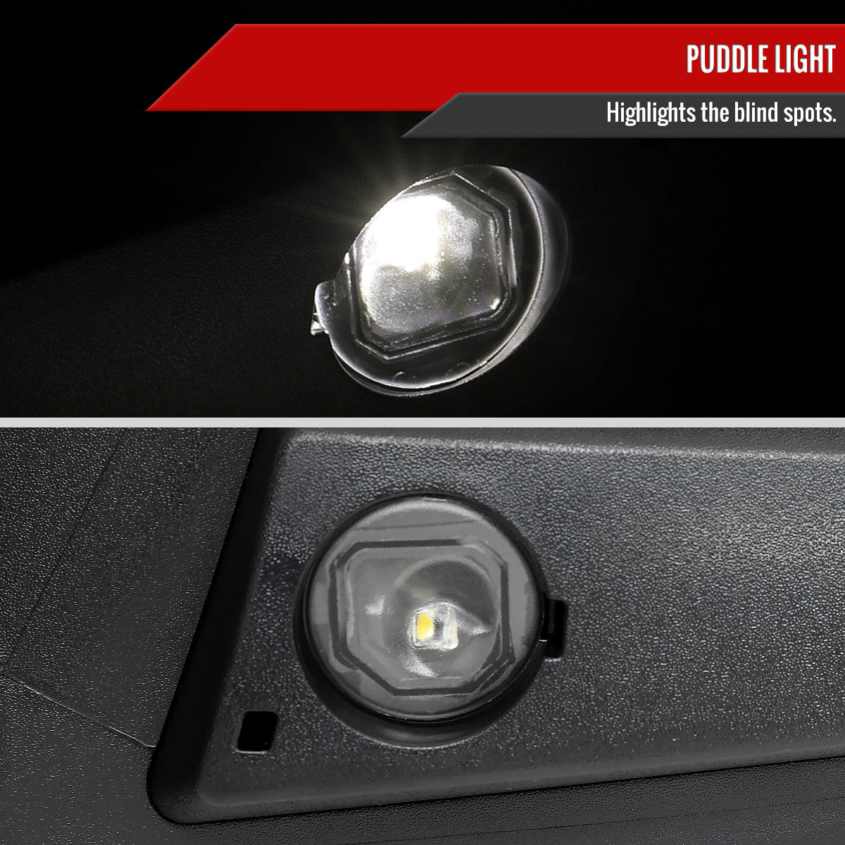 Spec-D Tuning - 2019-2026 GMC Sierra 1500 Black Power Adjustable, Auto-Fold, BSD & Heated Side Mirror w/ LED Puddle and Auxiliary Light - Passenger Side Only - RMV-SIE1915HPATR-FS