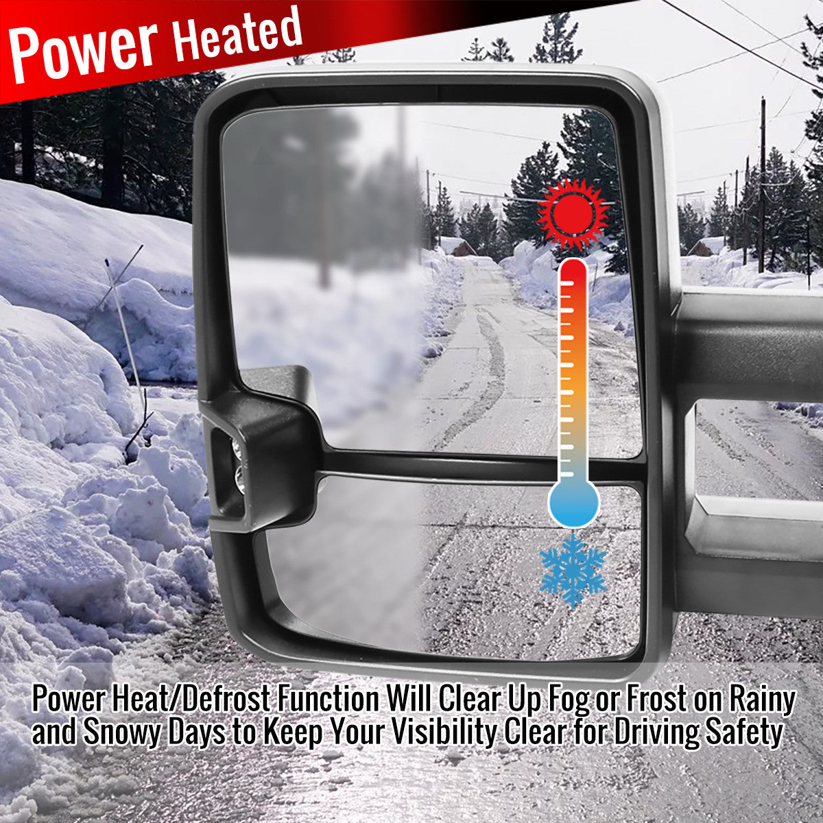 Spec-D Tuning - 2003-2007 Chevrolet Silverado / Suburban /Avalanche / Tahoe GMC Sierra / Yukon Matte Black Power Heated Side Mirrors - RMV-SIV03HP-FS
