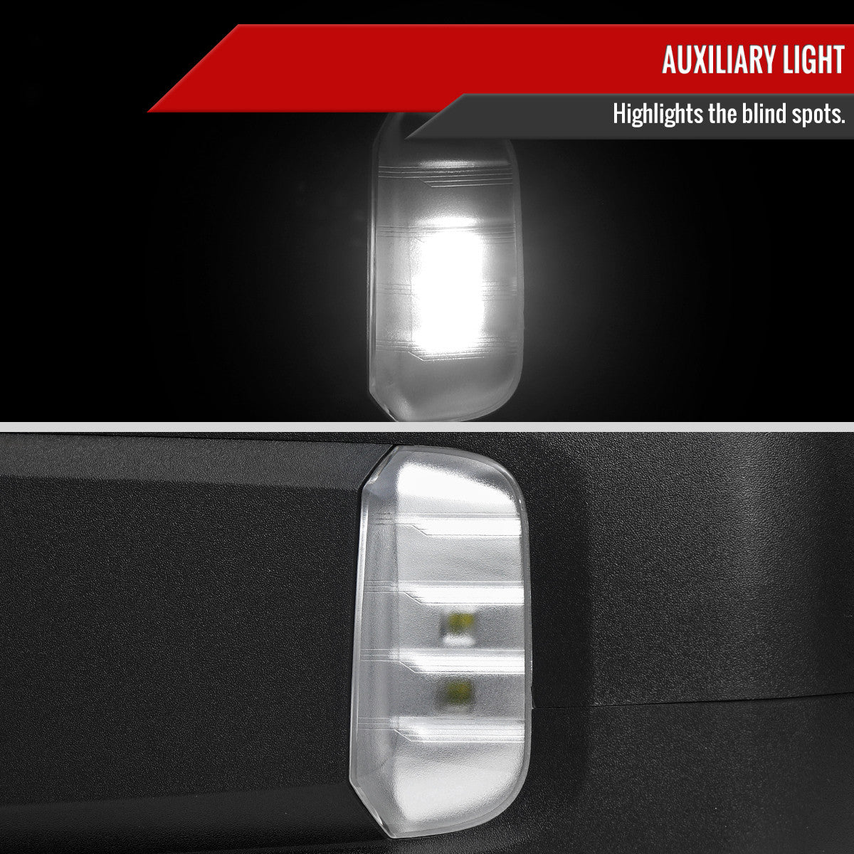 Spec-D Tuning - 2019-2026 Chevrolet Silverado 1500 Black Power Adjustable, Auto-Fold, BSD & Heated Side Mirror w/ LED Puddle and Auxiliary Light - Driver Side Only - RMV-SIV1915HPATL-FS