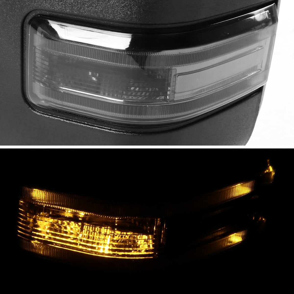 Spec-D Tuning - 2007-2014 Ford F-150 Power Adjustable, Heated, & Manual Extendable Towing Mirrors w/ Smoked Lens LED Turn Signal & Puddle Lights - RMX-F15007F3GH-P-FS