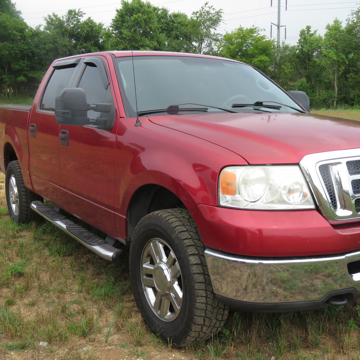 Spec-D Tuning - 2007-2014 Ford F-150 Power Adjustable, Heated, & Manual Extendable Towing Mirrors w/ Smoked Lens LED Turn Signal & Puddle Lights - RMX-F15007F3GH-P-FS