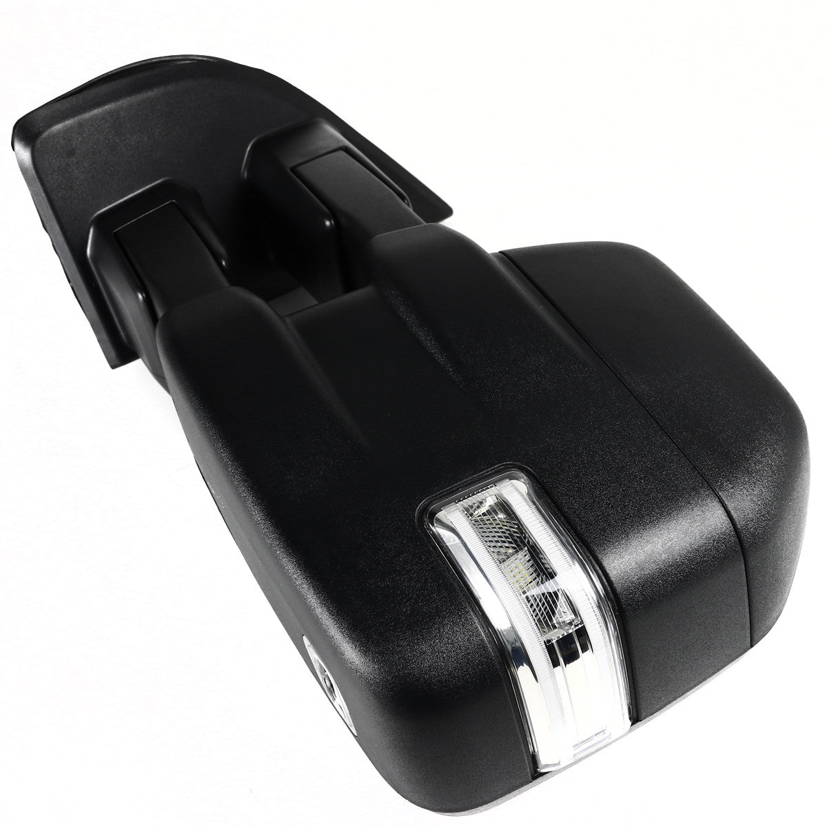 Spec-D Tuning - 2015-2020 Ford F-150 Power Adjustable, Heated, & Manual Extendable Towing Mirrors w/ Clear Lens Sequential LED Turn Signal, Clearance, Puddle, & Auxiliary Lights - RMX-F15015F3-SQ-FS