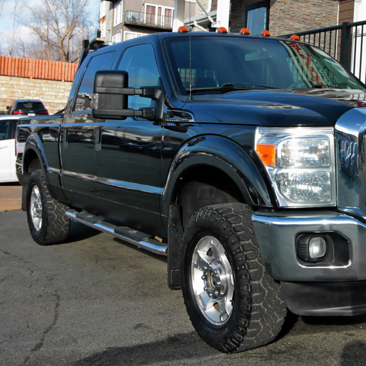 Spec-D Tuning - 2008-2016 Ford F-250/F-350/F-450/F-550 Power Adjustable, Heated, & Manual Extendable Towing Mirrors w/ Smoked Lens Turn Signal Lights - RMX-F25008GLEDH-P-FS