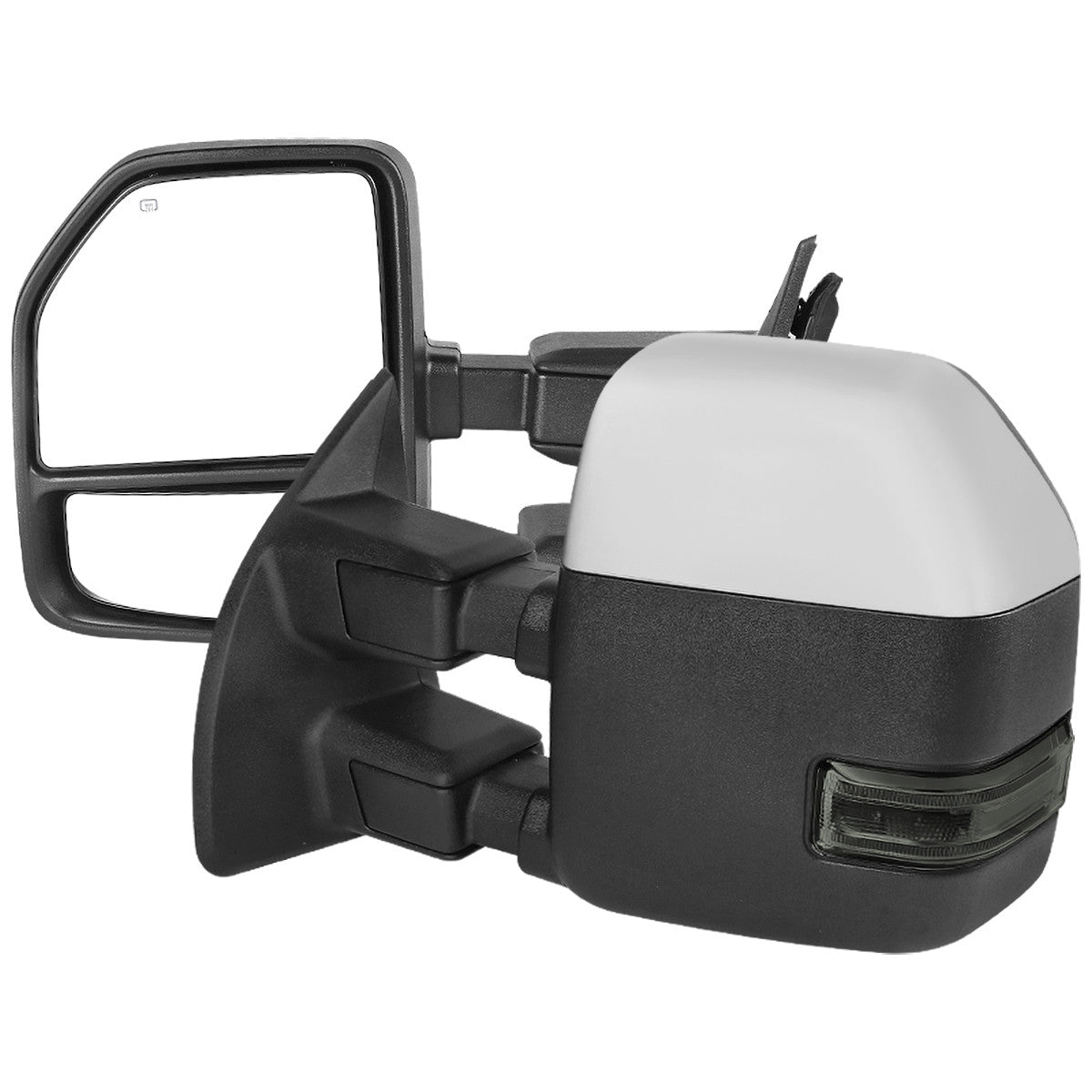 Spec-D Tuning - 1999-2016 Ford F-250/F-350/F-450 Power Adjustable, Heated, & Manual Extendable Chrome Towing Mirrors w/ Smoked Lens LED Turn Signal & Clearance Lights - RMX-F25099F2GH-P-FS