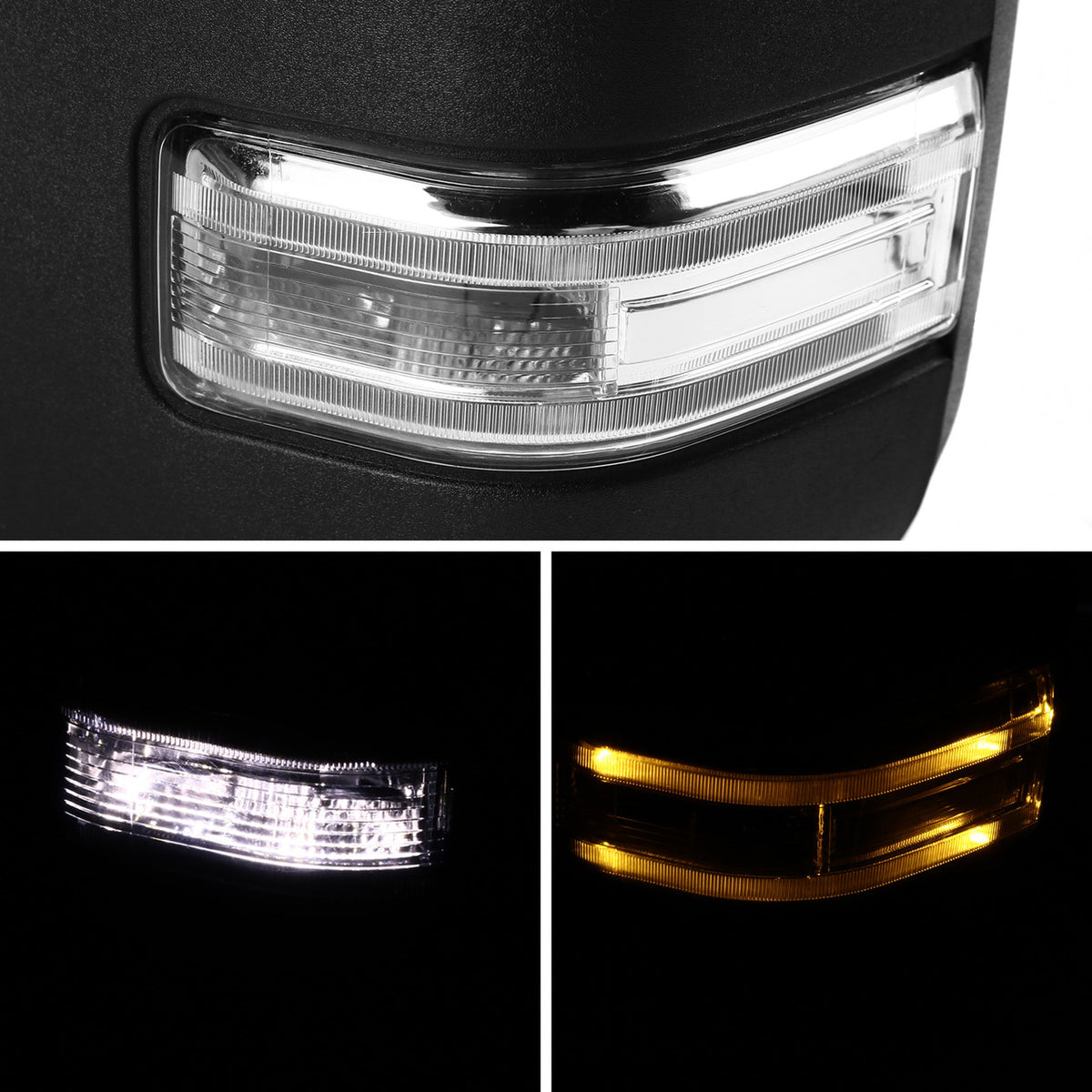 Spec-D Tuning - 1999-2016 Ford F-250/F-350/F-450 Power Adjustable, Heated, & Manual Extendable Chrome Towing Mirrors w/ Clear Lens LED Turn Signal & Clearance Lights - RMX-F25099F2H-P-FS