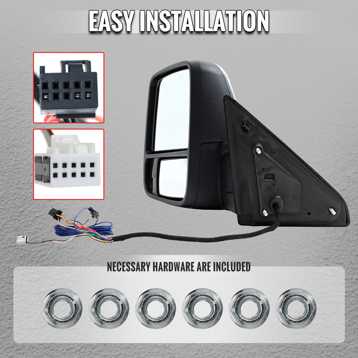 Spec-D Tuning - 2009-2012 Dodge RAM 1500 Chrome Power Heated 2023 Style Towering Mirror w/ Sequential Signal - RMX-RAM09CHP-23-FS