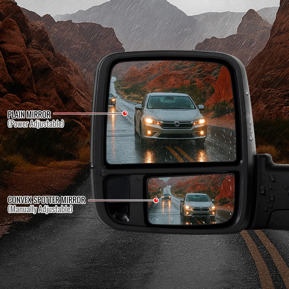 Spec-D Tuning - 2009-2012 Dodge RAM 1500 Chrome Power Heated 2023 Style Towering Mirror w/ Sequential Signal - RMX-RAM09CHP-23-FS