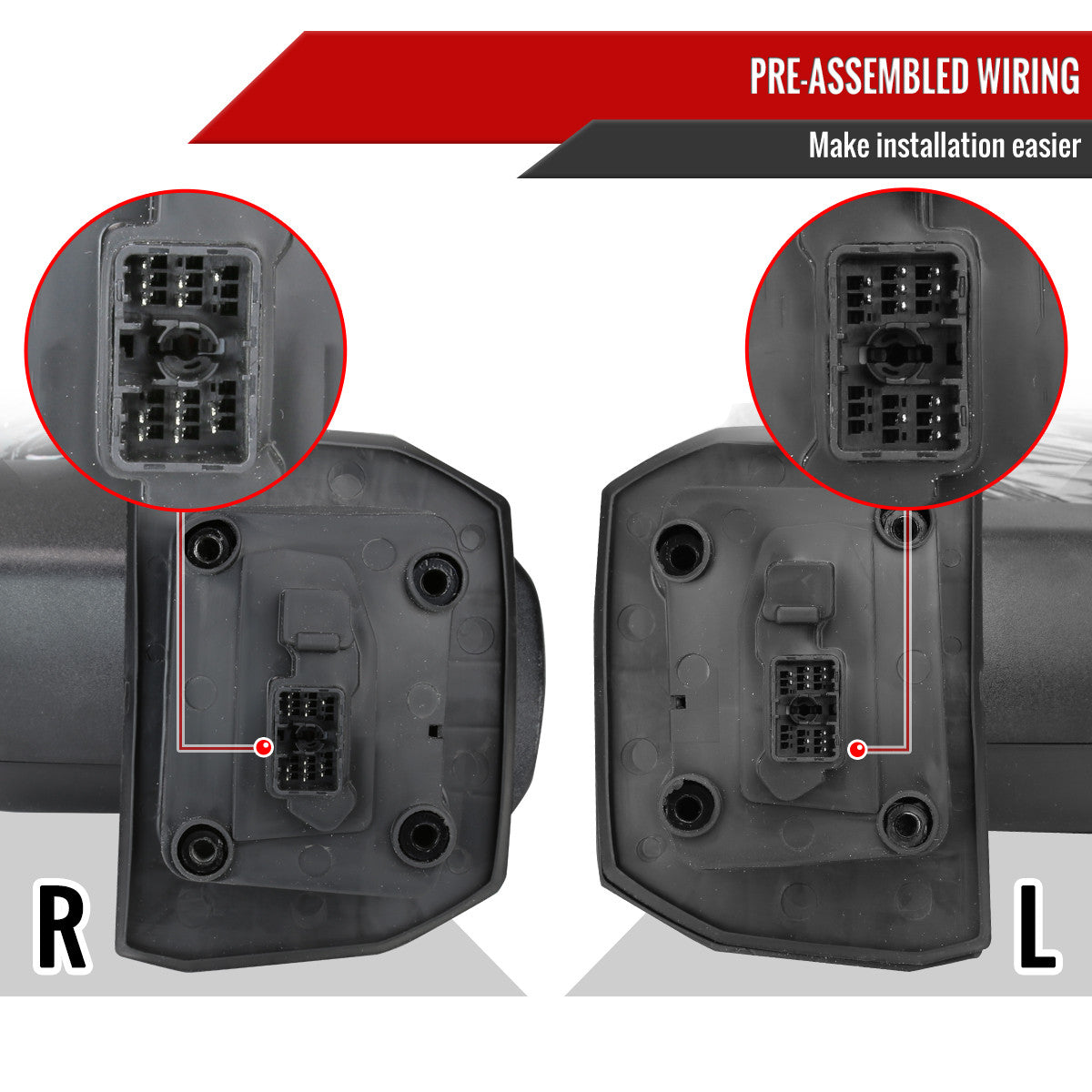 Spec-D Tuning - 2020-2025 Chevrolet Silverado/GMC Sierra 2500HD/3500HD Power Adjustable, Heated, & Manual Extendable Black Towing Mirrors w/ Smoked Lens LED Turn Signal & Clearance Lights - RMX-SIV2025G3GHP-FS