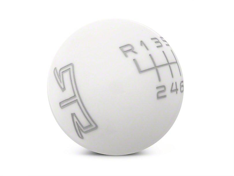 RTR White Shift Knob - Gray Engraving (11-14 GT, V6)