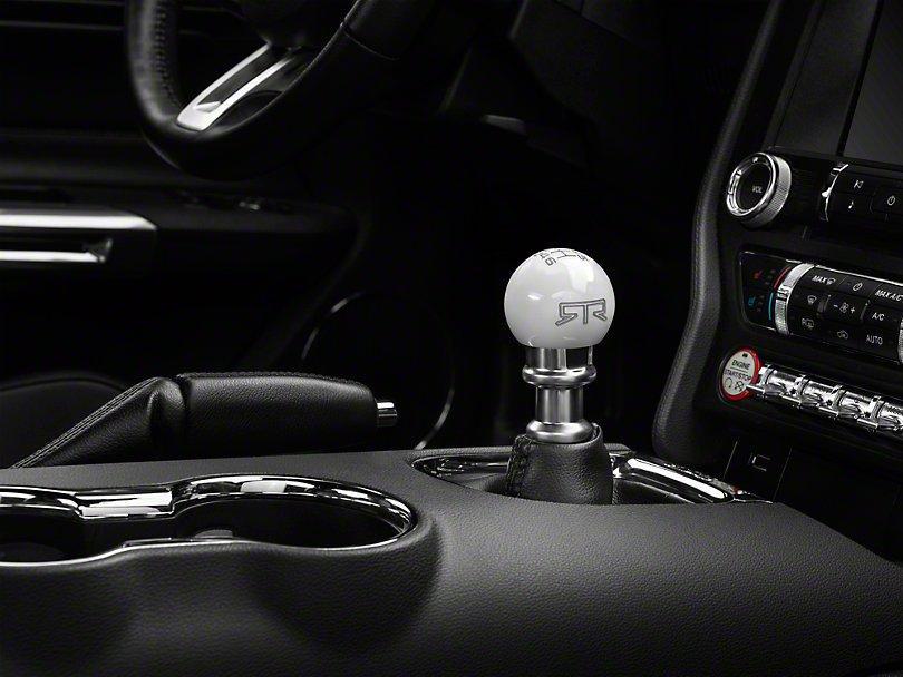 RTR White Shift Knob - Gray Engraving (11-14 GT, V6)