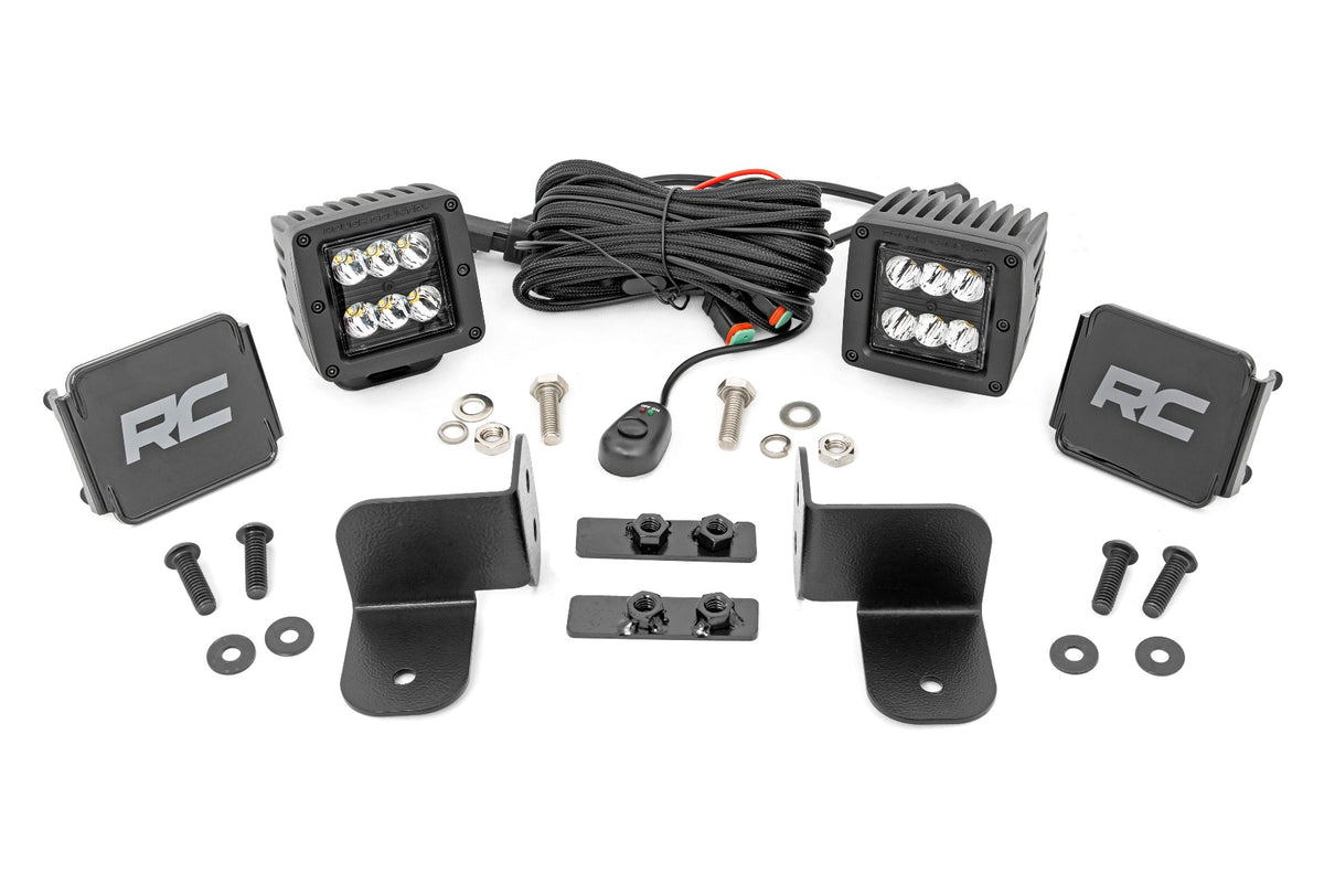 LED Light | Rear Mount | 2&quot; Black Pair | Spot | Polaris Ranger 1000/Ranger XP 1000