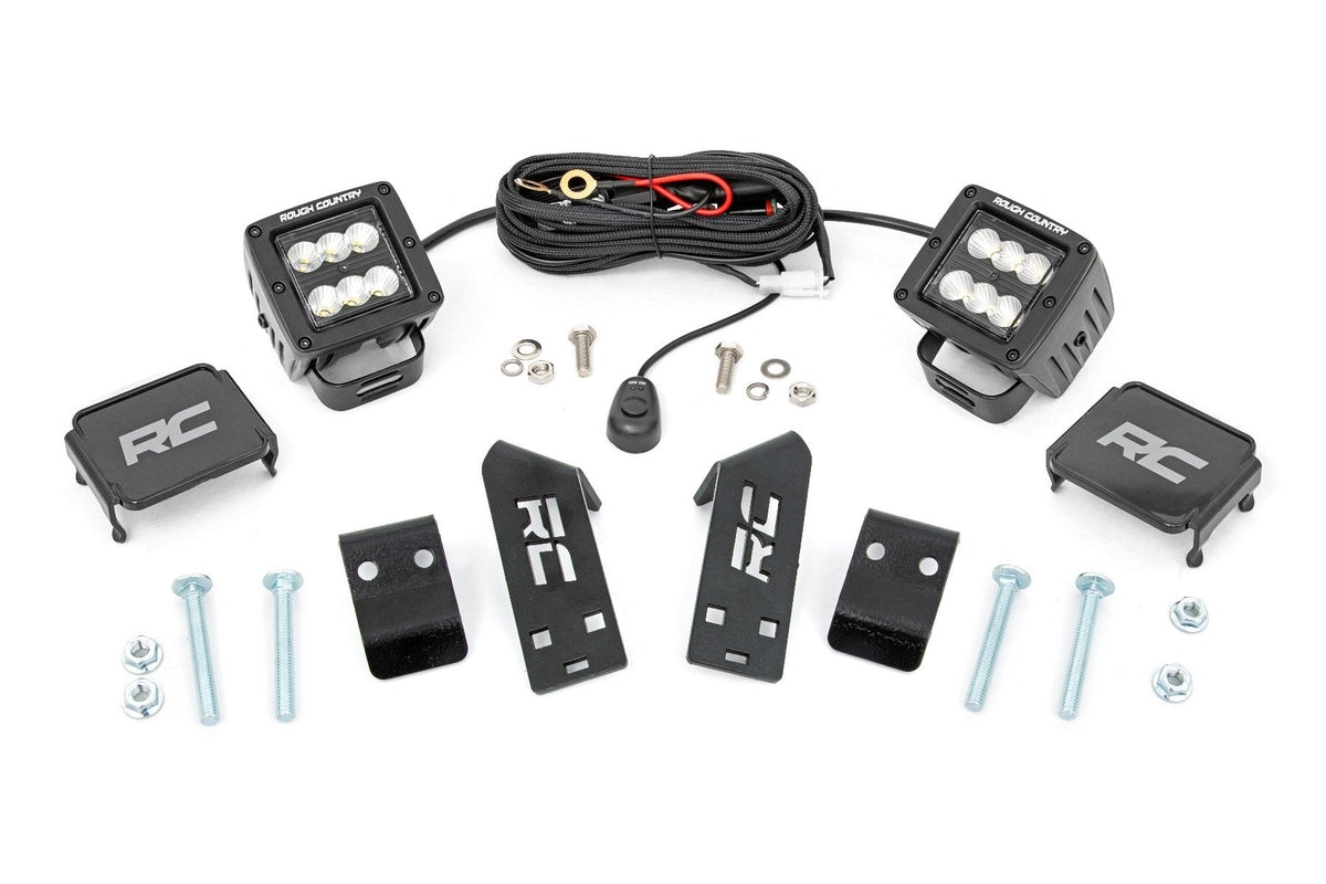 LED Light Kit | &quot;A&quot; Pillar Mount | 2&quot; Black Pair | Spot | Polaris RZR PRO XP 