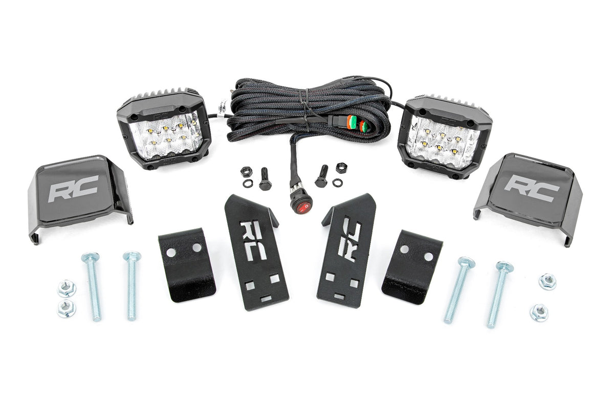 LED Light | A Pillar Mount | 2&quot; Chrome Pair | Wide Angle | Polaris RZR PRO XP