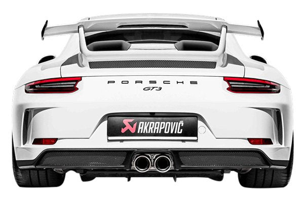 Akrapovic 2018 Porsche 911 GT3 (991.2) Slip-On Race Line (Titanium) w/Tips &amp; Carbon Fiber Diffuser - S-PO/TI/8-TP-DI
