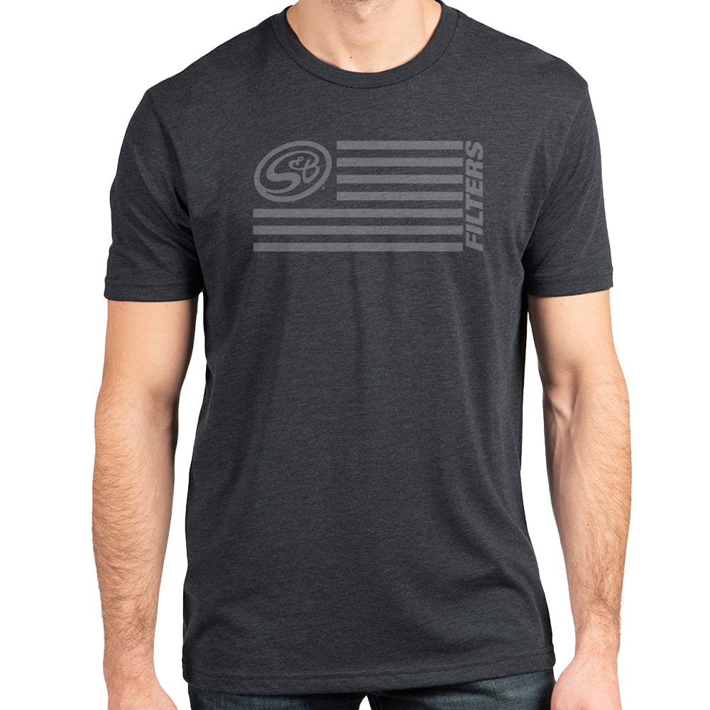 S&amp;B Flag Logo Tri-Blend Shirt - Grey - AM0330-00-S