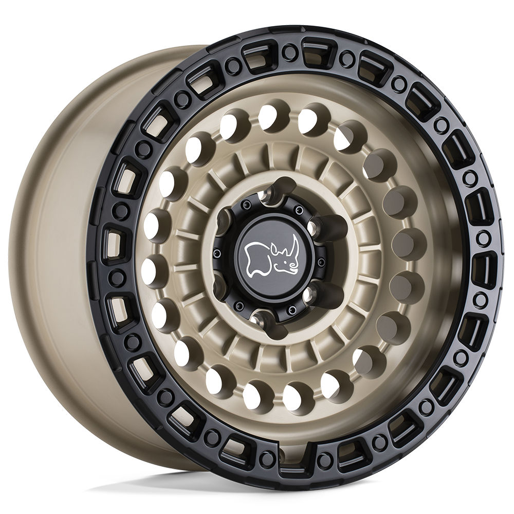 Black Rhino Hard Alloys Sentinel 20X9.5 6X114.3 +12MM Desert Sand W/ Black Ring
