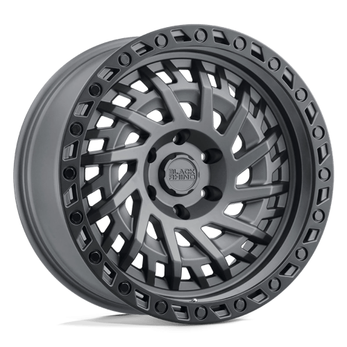 Black Rhino Hard Alloys Shredder 17X9 5X127 -18MM Matte Gunmetal W/ Black Ring