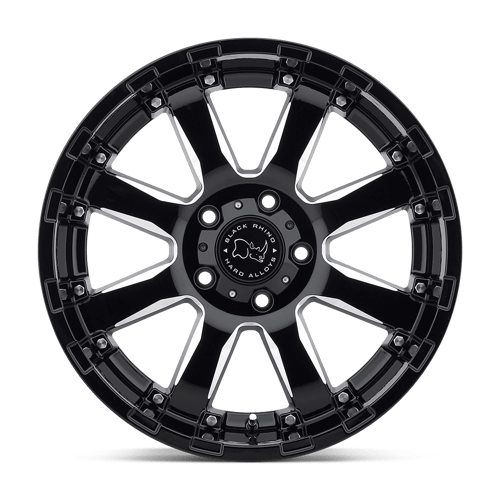 Black Rhino Hard Alloys Sierra 17X9 6X135 +12MM Gloss Black W/ Milled Spokes